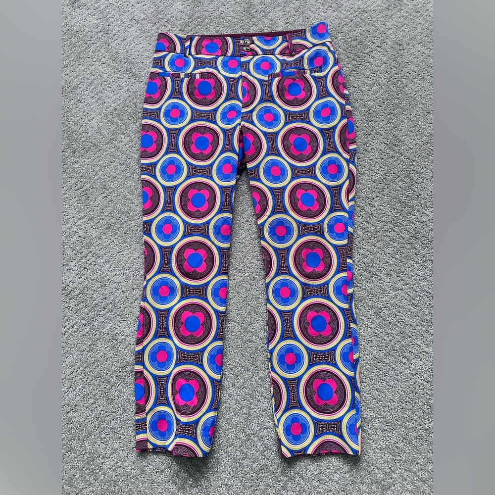 Anthropologie The Essential Slim Trousers in Abstract Motif - Size 8